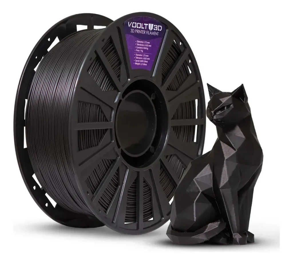 Filamento PLA Voolt3D Velvet High Speed Preto 1 kg — 1,75 mm