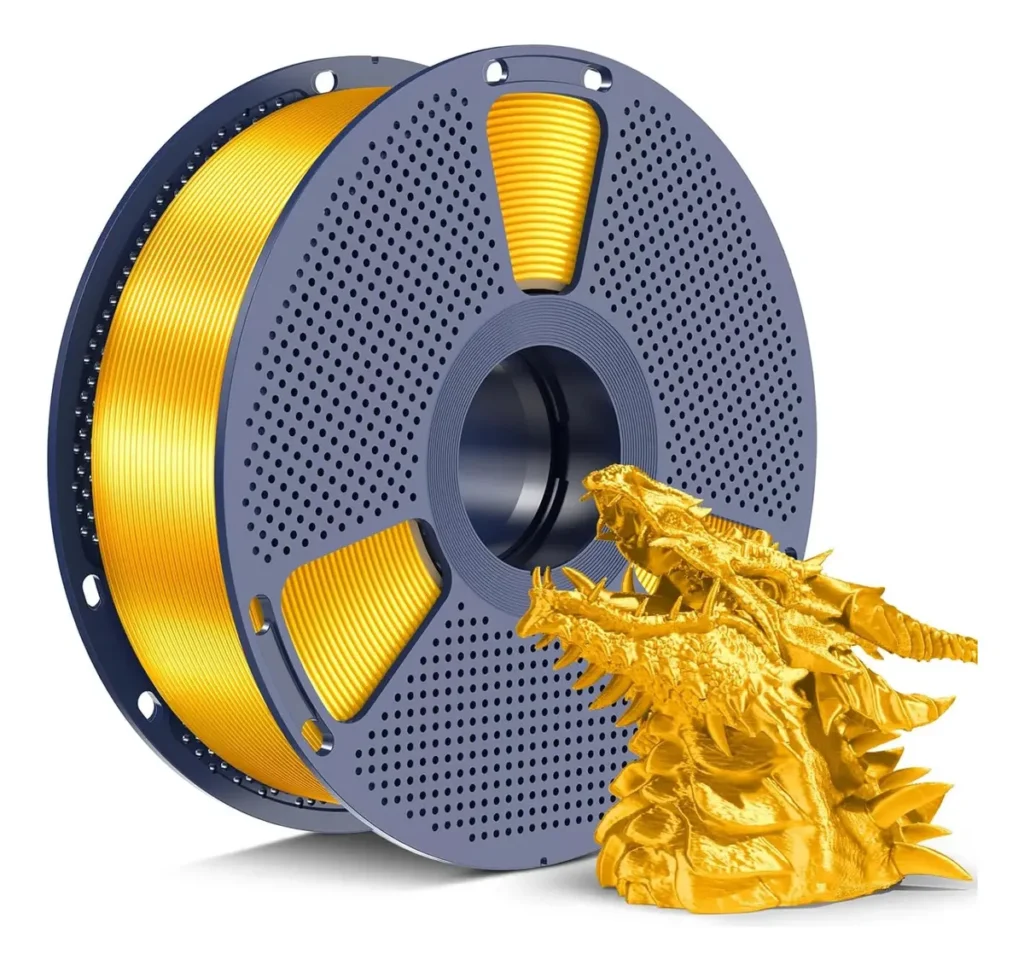 Filamento 3d Sunlu Printer Filament Pla +silk De 1.75mm 1kg Dourado