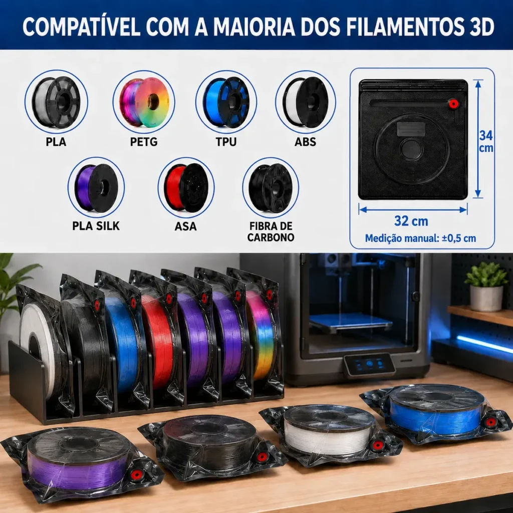 Kit 20 Saco Vácuo Filamento 3d Plaabs Armazenagem 32x34mm